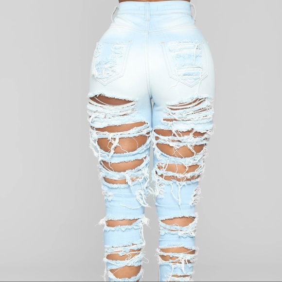 Distressed jeans light blue wash - Picture 6 of 12